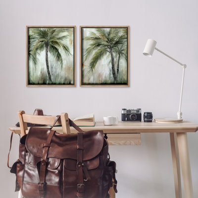  Ensemble de 2 toiles flottantes encadrées Palm Trees Impressions par Nan