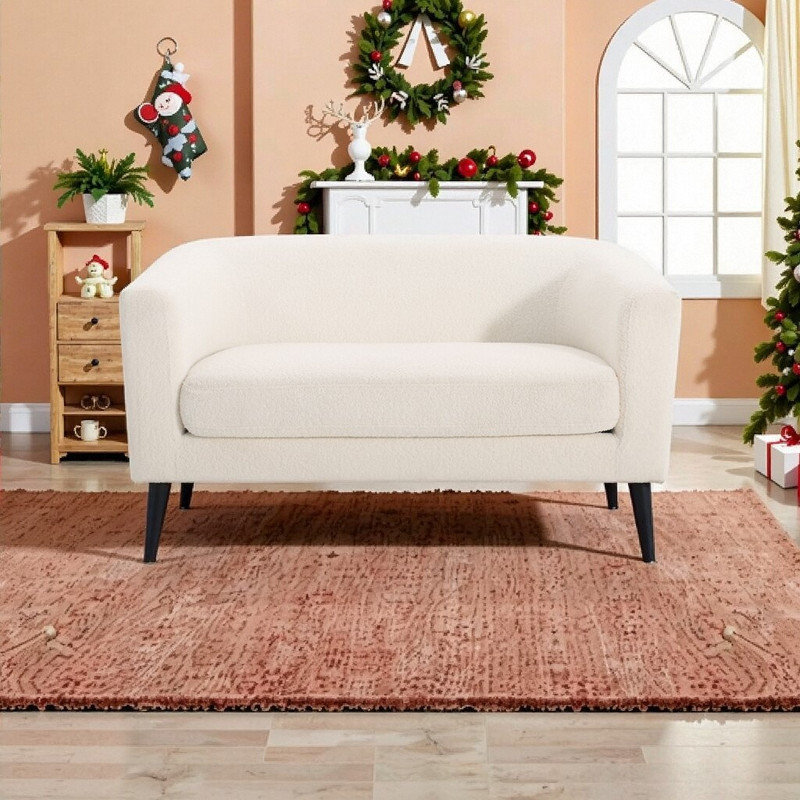 Causeuse en velours Minimalist, Beige