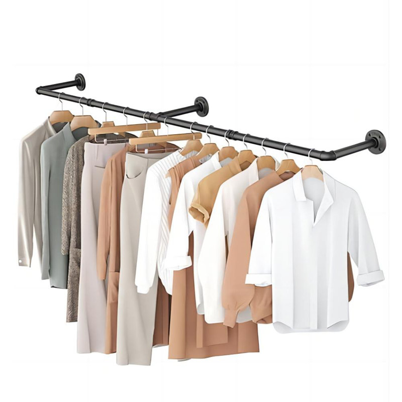 Michihisa Metal Wall Mounted Clothes Rack