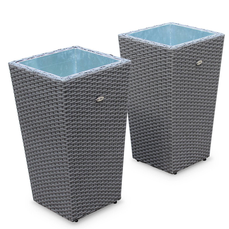 Reina Metal Pot Planter, Grey