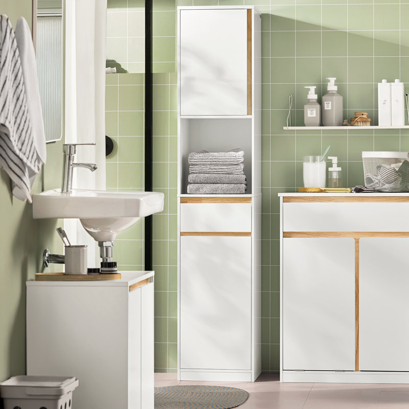 Shabbona Freestanding Bathroom Storage Furniture Set, White
