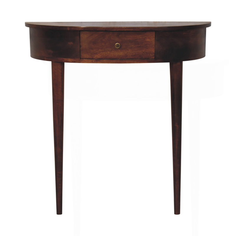 Solid Wood Backless Mounted Console, 1-Drawer, Chestnut, Brown