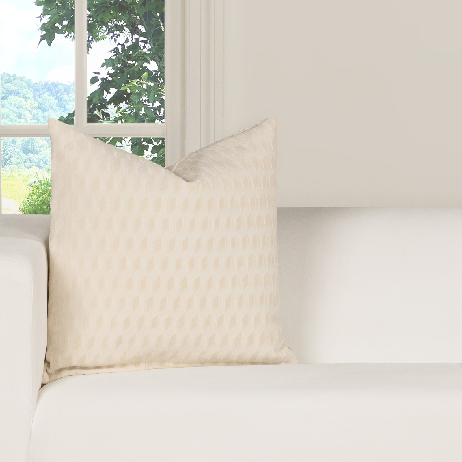 Prudence Throw Pillow, Square 20", Polyester, Brown Geometric