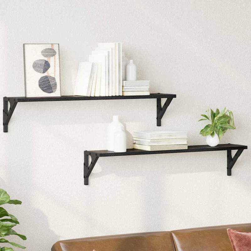 Floating Shelf, 15.5cm H x 80cm W x 15cm D, Black Oak
