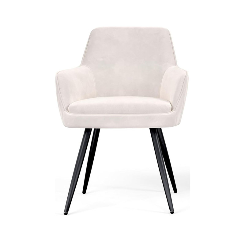 Ensemble de 2 chaises d'appoint rembourrées Modern Mid-Century, Beige