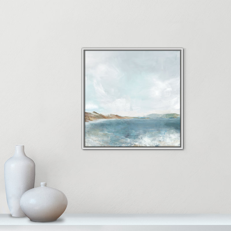 Echoes in Blue Print par PI Studio, H 25,5 po x l 25,5 po, Flotteur blanc