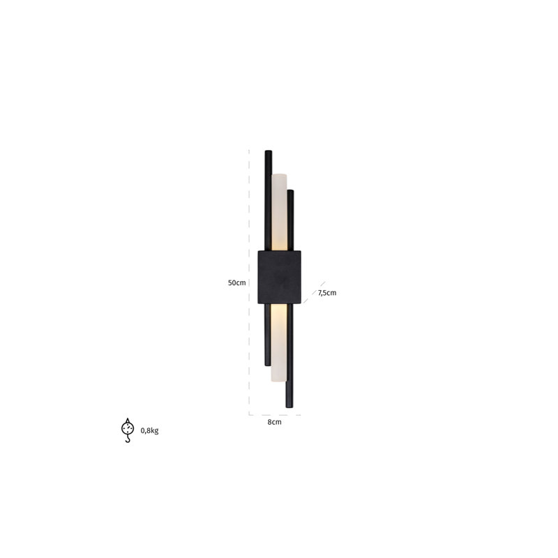 Mylas 1 - Light Flush Mounted Sconce, Black