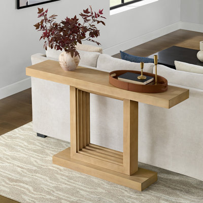 Pismo 56-Inch Solid Wood Console Table, Light Oak