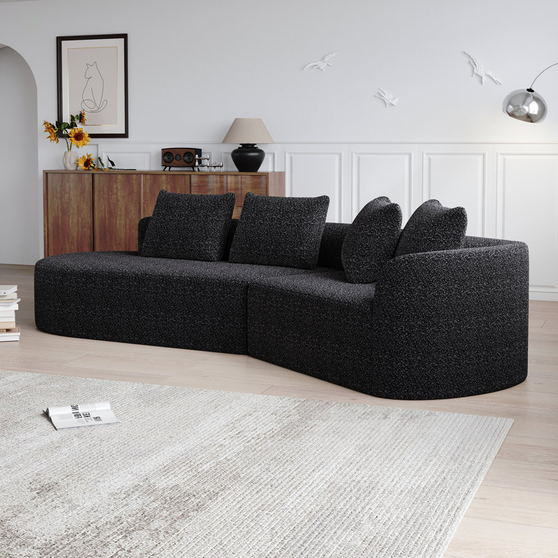 Canapé modulaire surdimensionné et rembourré Modern, Chenille noir