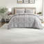 -Piece Full Bedding Sets, Polyester Modern Gray Comforter Set for Bedroom