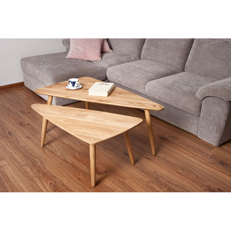 Belinda Solid Coffee Table, Beige, 38cm H x 92.5cm L