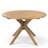 Cagnie Scandinavian Minimalist Acacia Wood Outdoor Dining Set With Armless Cushioned Chairs And Round Slat Table