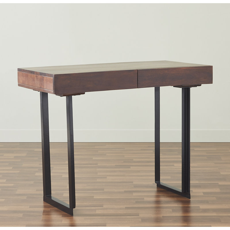 Bureau Glide avec rangement au fini noyer, largeur de 39 pouces