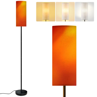 PeeNoke 68.5" Standing Floor Lamp Abstract Yellow Orange Red Color Defocused Spotlight Dimmable Metal Pole Lamp with Linen Lampshade LED Bulb Included