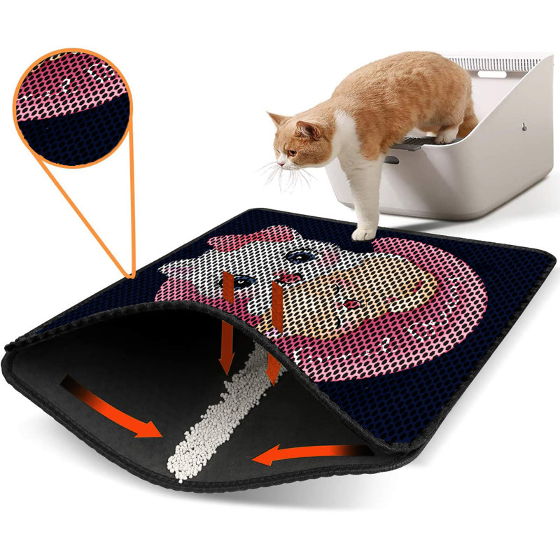 Premium Cat Litter Mat, 18 x 24 inches | 50% PVC / 50% Polyester, Machine Washable & Vacuum Friendly | Durable, Easy-Clean Design for Pet Owners | Protect Your Floors from Litter Messes