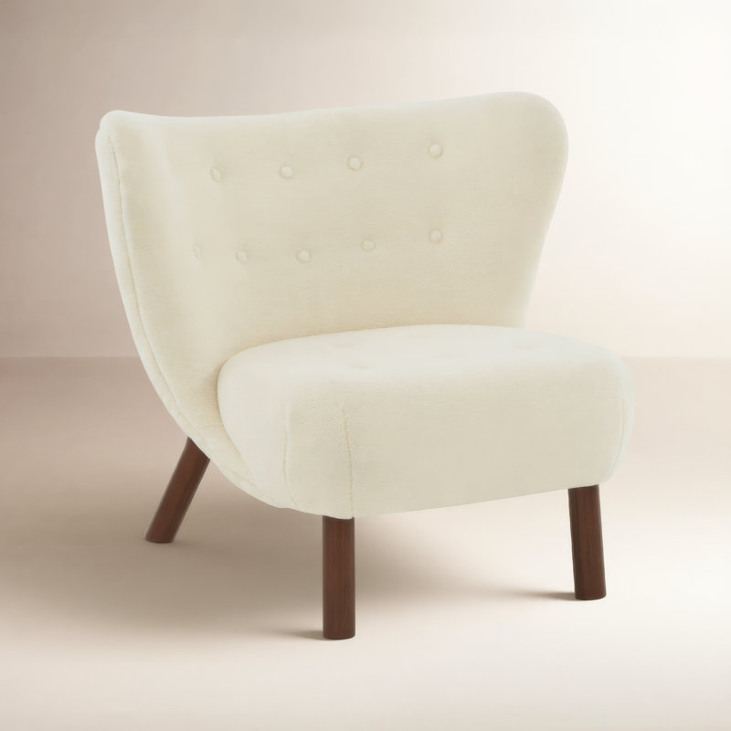 Cadwell Upholstered Wingback Chair, Ivory