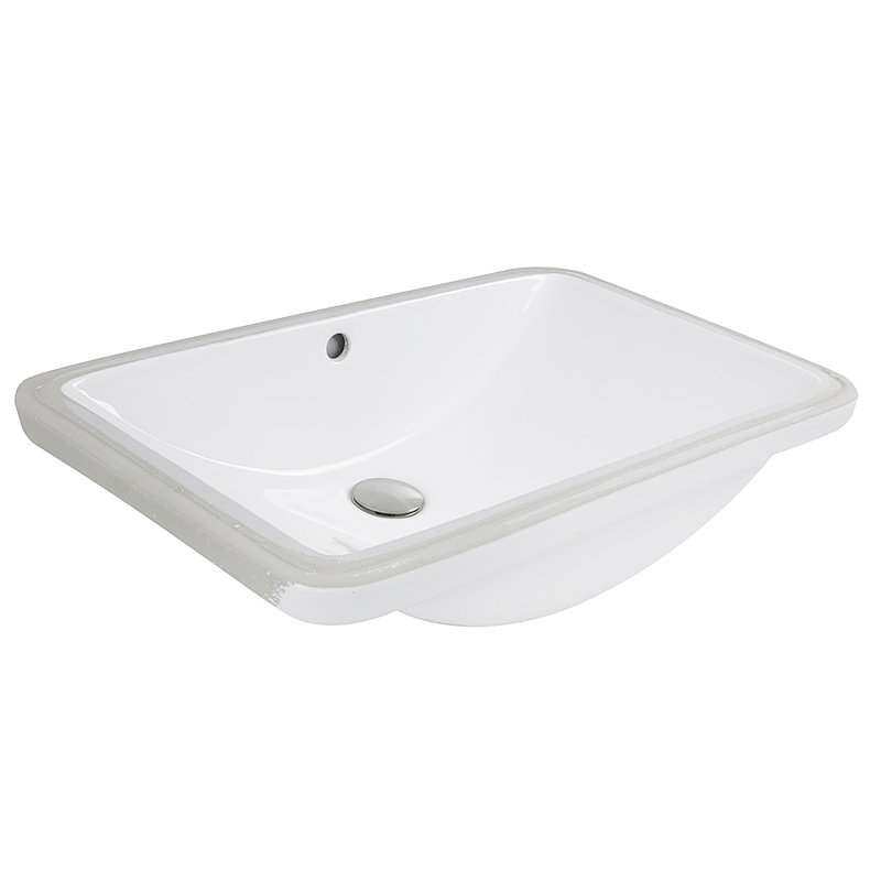 Nantucket Sinks Great Point 14.25'' Glazed Vitreous China Rectangular Bathroom Sink with Overflow