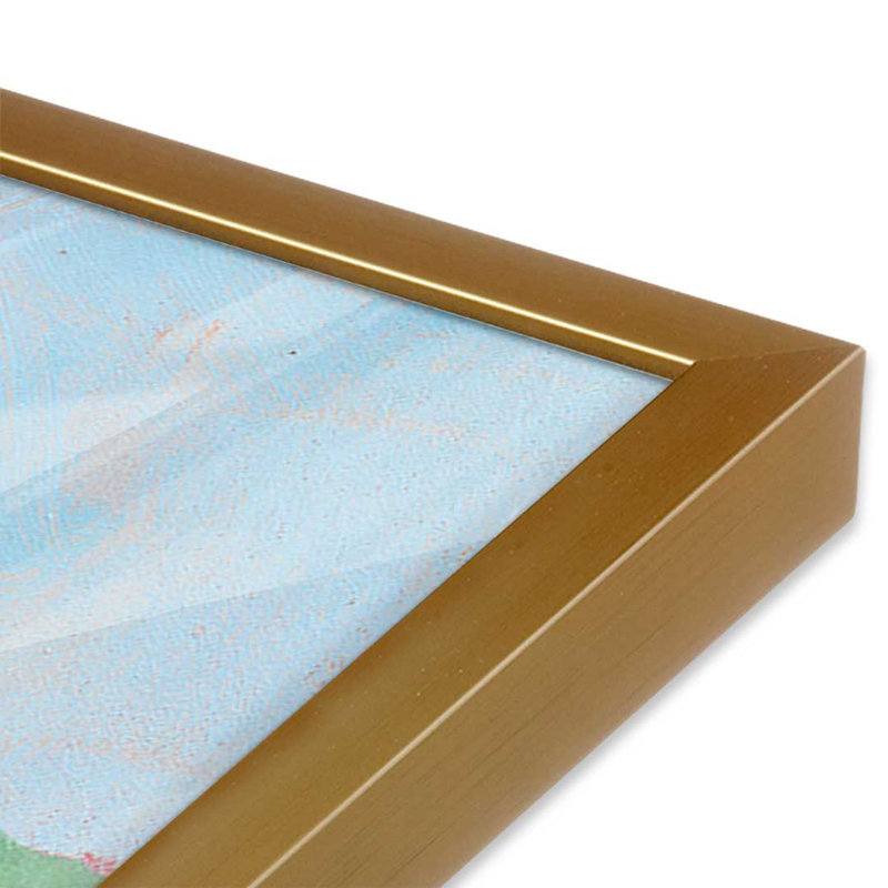 «Patchwork» par Carol Young, reproduction d'art, Impression sur cadre ouvert sans papier mat, H 12 po x l 12 po, Doré