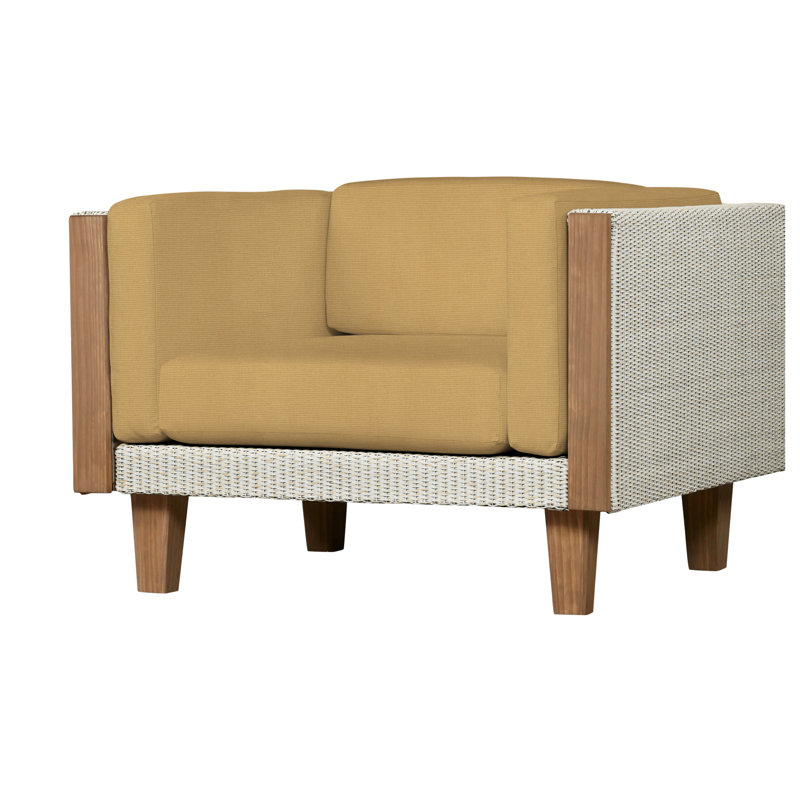 Catalina Outdoor Teak Lounge Chair, Demo Mist, Antique White