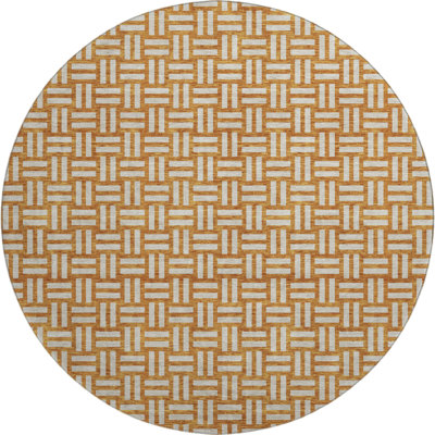 Premium Machine Washable Prisco Terracotta Rug