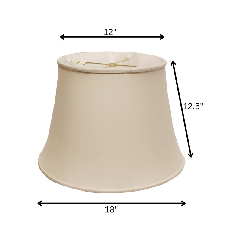 Abat-jour cloche en soie / shantung (araignée), Champagne, H 13,5 po x l 20 po x P 20 po