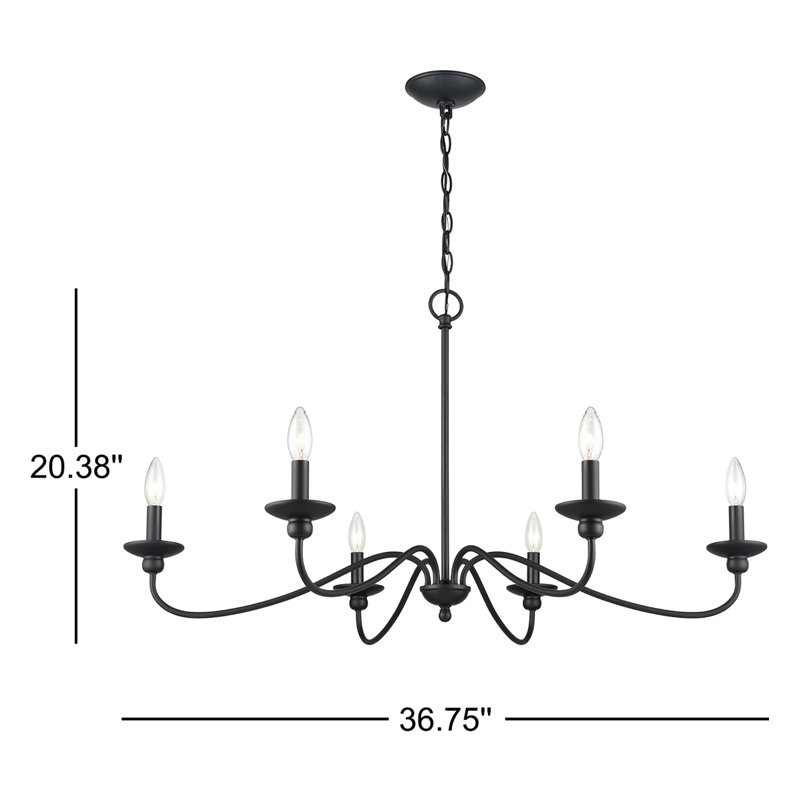Delvona Dimmable Steel Chandelier, Modern Gold, 6
