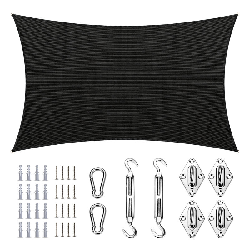 Voile d'ombrage Amgo Customize, Noir, noir, noir, noir, 6 pi x 6 pi