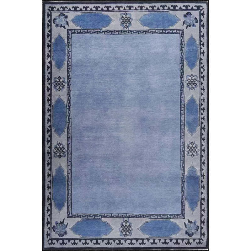 Tapis décoratif bleu clair lavable à la machine, Tapis de couloir 3 pi 3 po x 6 pi 7 po inclus