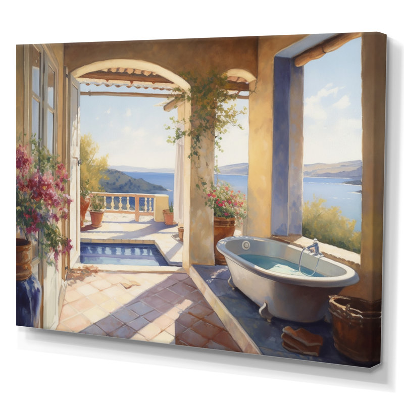 «Wiburgh So tremping in the Tub With A View of Grèce», reproduction sur toile, H 24 po x l 32 po x P 1 po