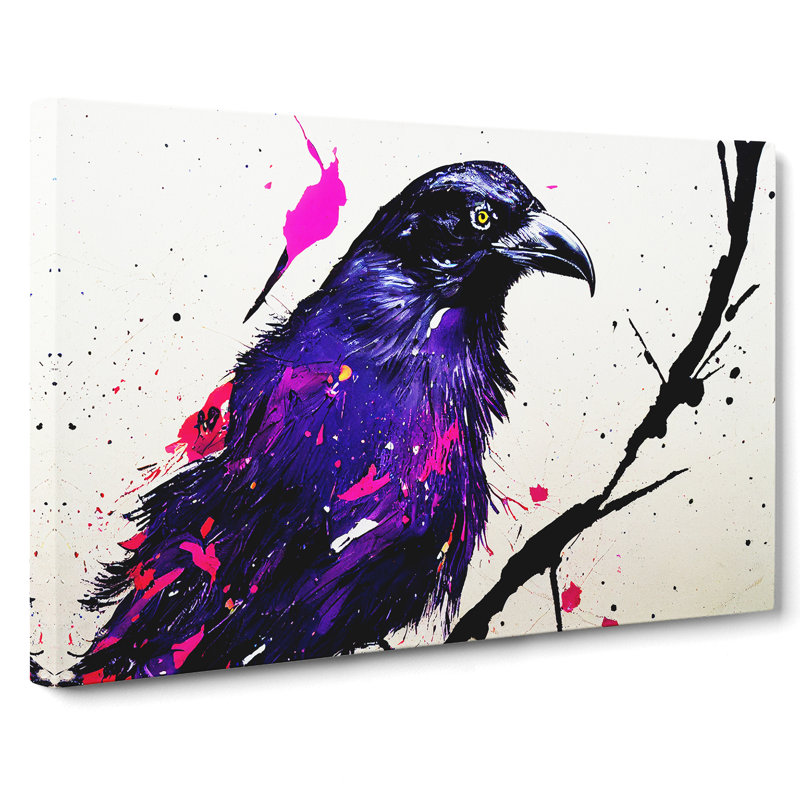 Raven Bird Splash Vol.1 Abstract - Wrapped Canvas, 50cm H x 76cm W x 3cm D