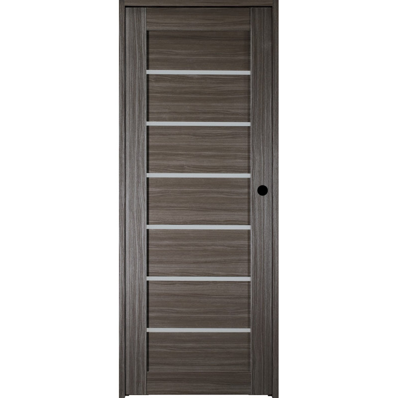 Porte standard lambrissée préfinie en verre Alba, 29,75 po x 95,24 po
