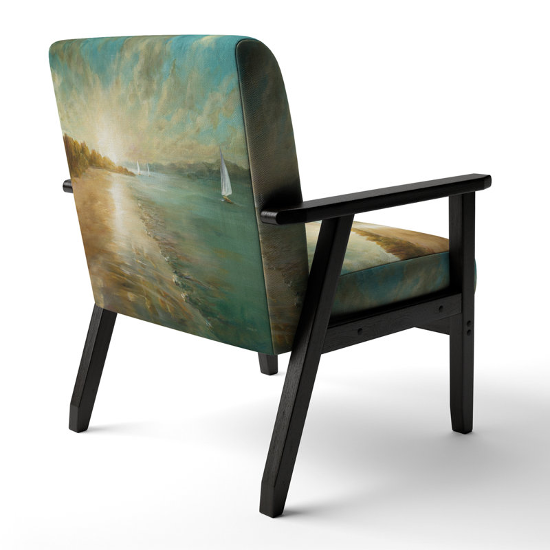 Fonzie - Coastal Pastel Horizon - Fauteuil d'appoint rembourré en velours