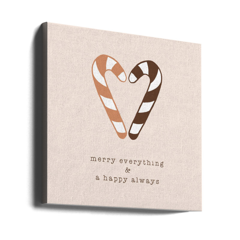 "Merry Everything a a Happy Always", art mural sur toile tendue, H 24 po x l 24 po