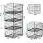 Organisateur de placards empilables et bacs de rangement, ensemble de 4 tablettes pliantes pour garde-robe de garde-robe