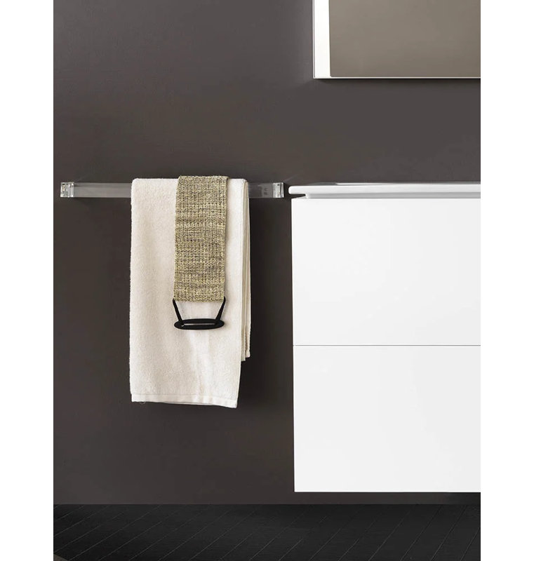 Rail 1 Wall Mounted Towel Bar, Medium, Crystal