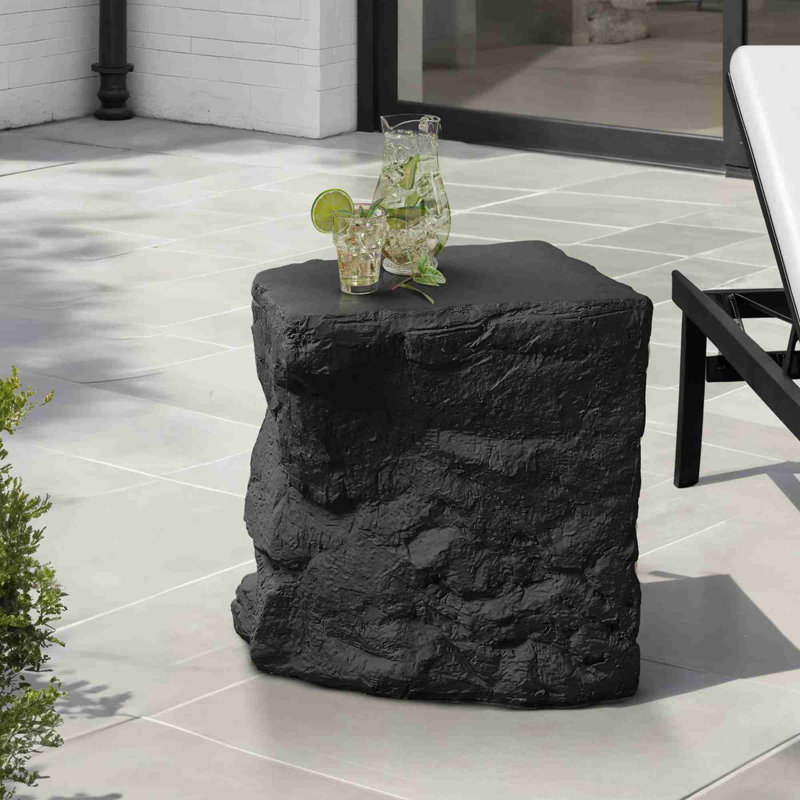 Table d'appoint d'inspiration pierre naturelle, Noir