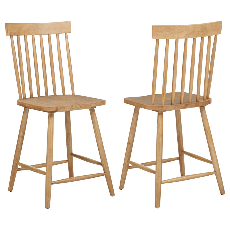 Andrews Windsor Counter Height Dining Side Chair Light Ash (Set Of 2), Light Ash