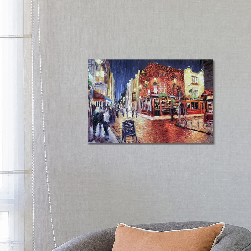 Temple Bar Small by Roger - Wrapped Canvas Painting, 66.04 cm H x 45.72 cm W x 3.175 cm D