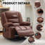 Fauteuil inclinable de massage avec chauffage, fauteuil pivotant à 360 °, porte-gobelet, pour le salon, brun-1970207354
