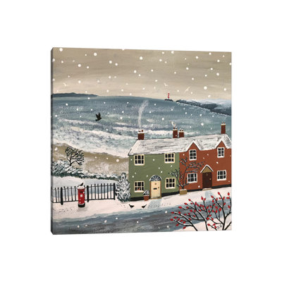 Snowing By The Sea by Jo Grundy - Painting on Canvas