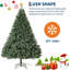 Arbre de Noël artificiel illuminé 6 pi avec lumières blanches, branches pleines et support pour décoration des Fêtes