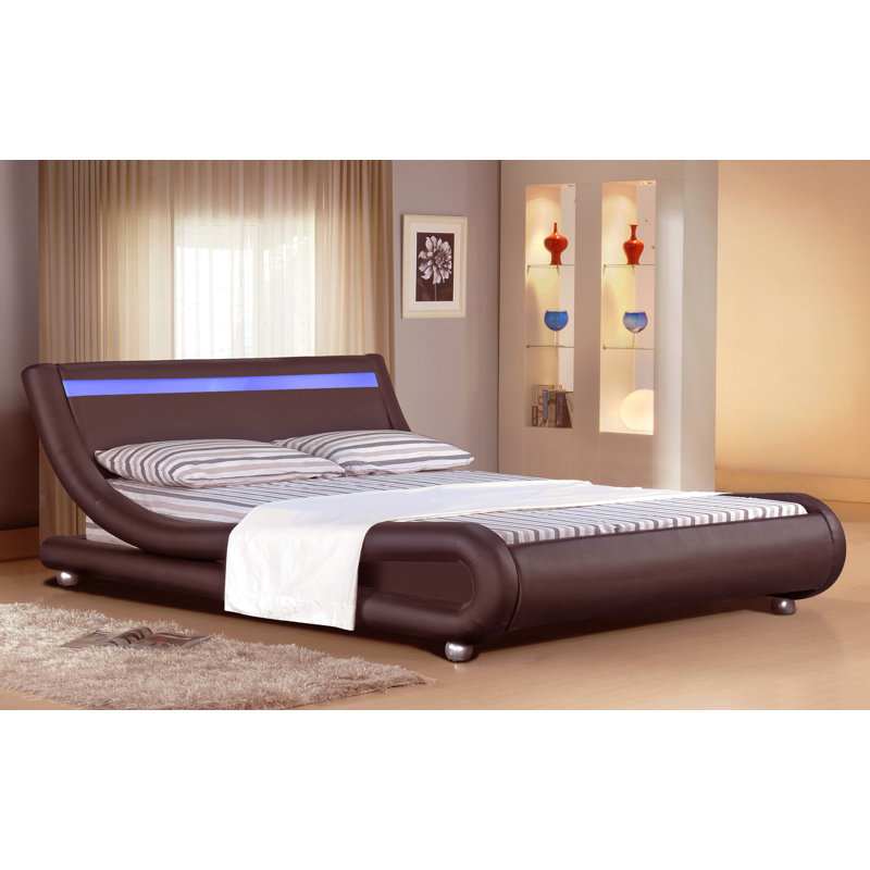 Lollar Upholstered Bed, Chocolate, Kingsize (5')