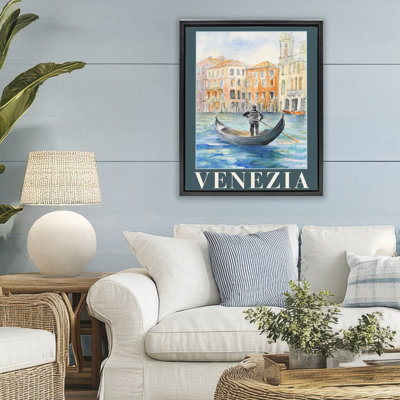 Cadre flottant Venezia Gondola View, design par Lanie Loreth