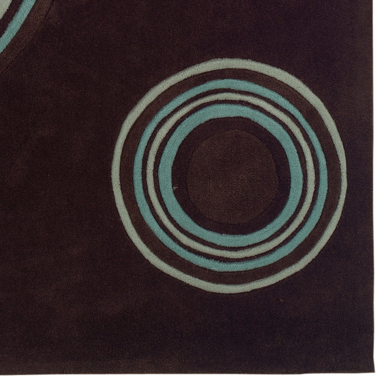 Marisela Handmade Rug Chocolate And Spa Blue, Rectangle 5' x 7'