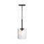 Allenhurst 60 Watt 1-Light Old Satin Brass Geometric Pendant Light with Clear Rippled Glass Shade-1663661443-1663661445