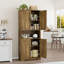 Grand garde-manger autoportant moderne pour le salon - armoire de rangement de 70 po avec portes, tiroirs et tablettes réglables - Organisateur de maison polyvalent