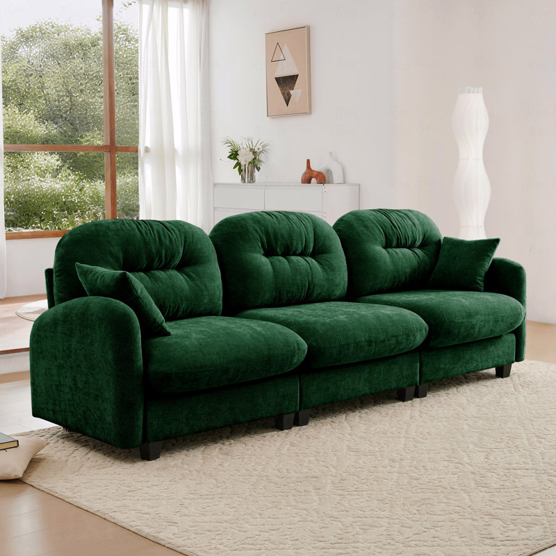 Canapé modulaire Basic, canapé modulaire à 3 places, mousse de haute densité en chenille douce, dossier à coussin capitonné de conception ergonomique