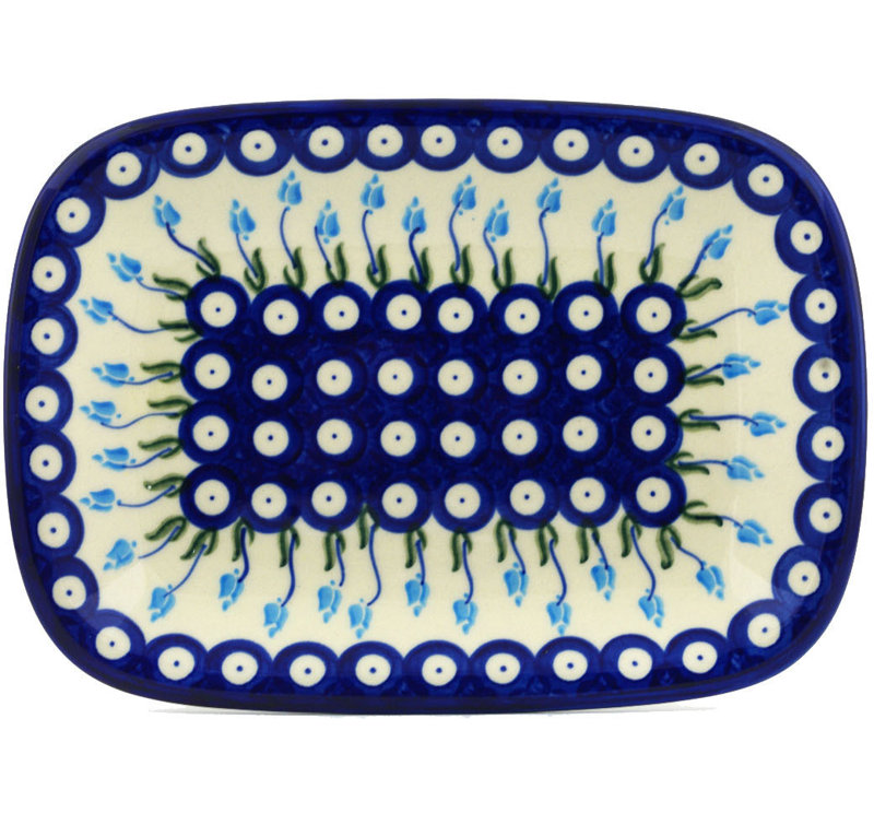 Plateau à motif floral peacock