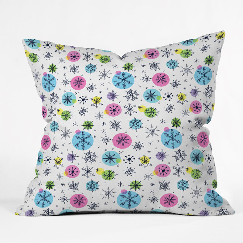 Sam Osborne Snowflake Doodles Throw Pillow, 16" x 16"