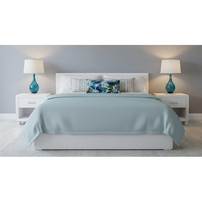Rovigo 28" Teal and Black Fused Glass Table Lamp